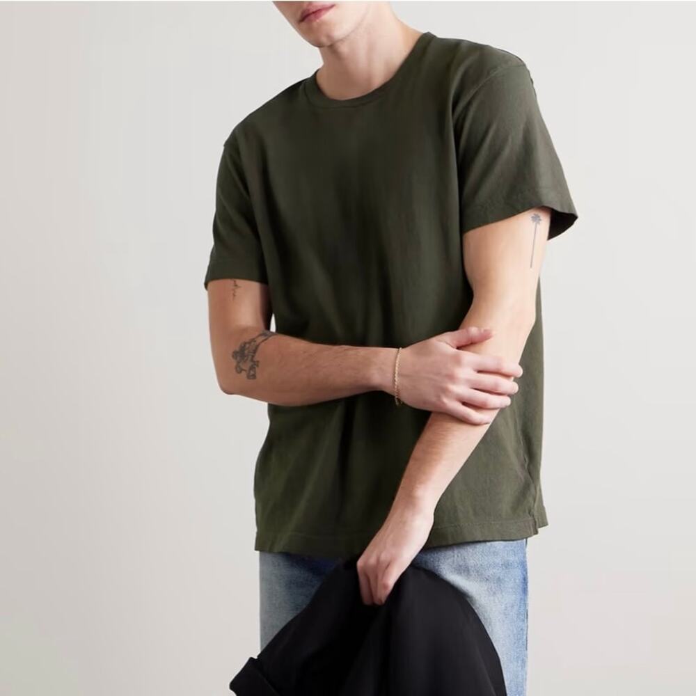 Nili Lotan Bradley Cotton-Jersey T-Shirt Green size S